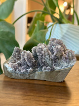 Stunning Black Galaxy Amethyst cluster from Paraguay. Cut base displays two ways.