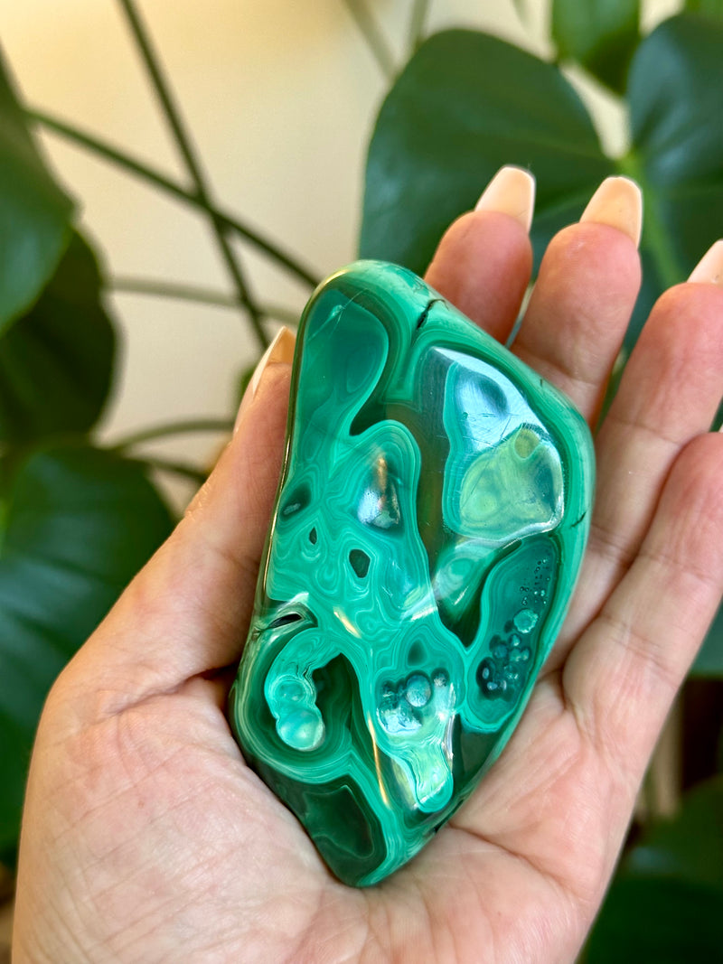 Vibrant and glossy Malachite Free Form from Congo.