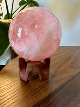 Exceptional Large Rose Quartz Sphere from Brazil. Over 2lbs.