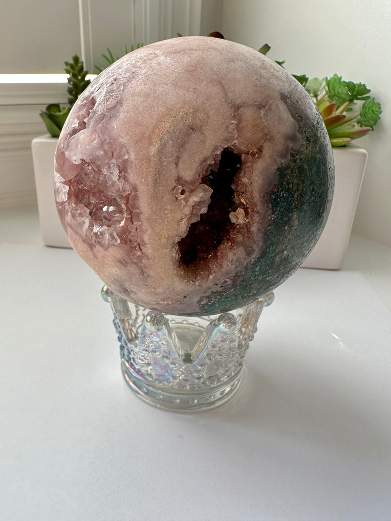 XL Pink Amethyst Sphere from Brazil. Over 2lbs. 101mm