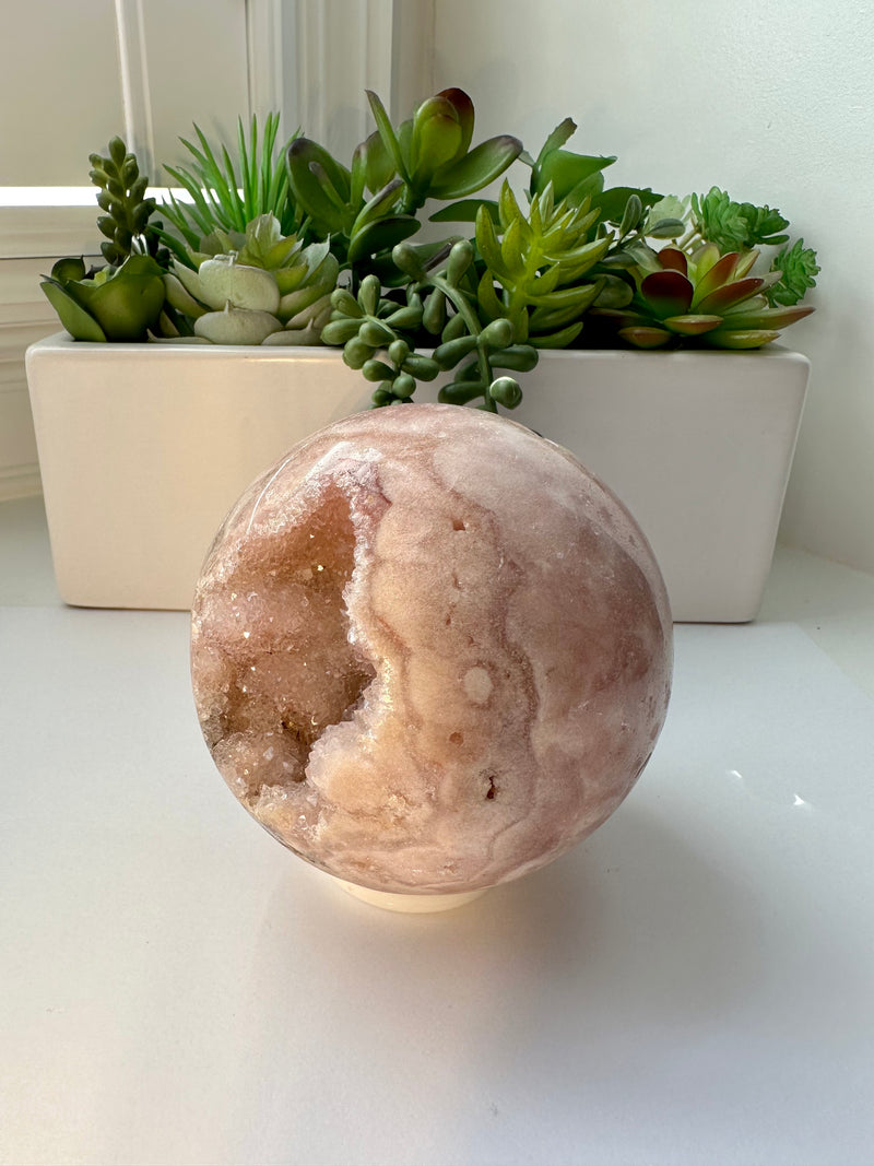 Large Pink Amethyst Sphere from Brazil. 2lbs. 89.4mm