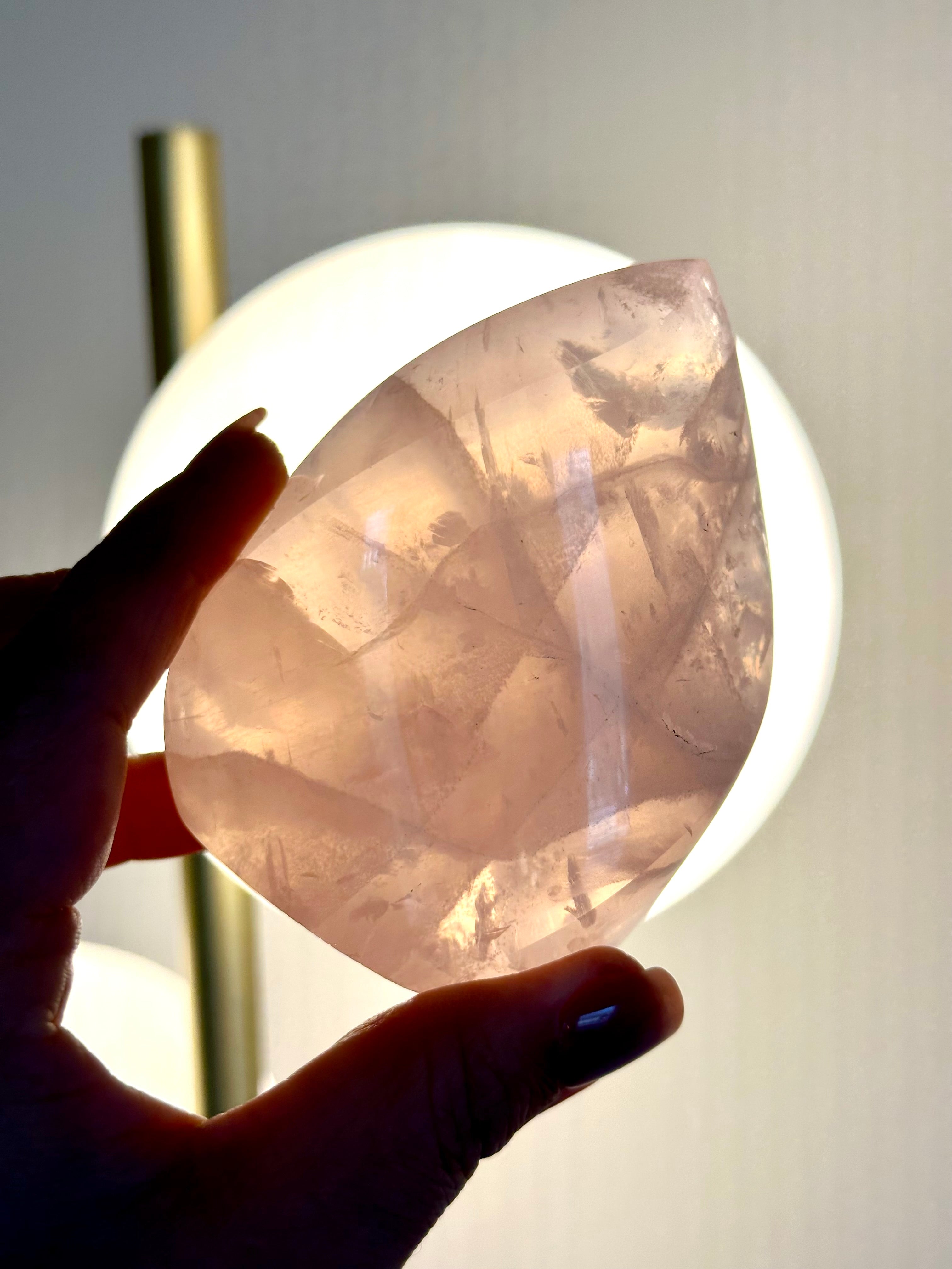 Rose Quartz medium polished Flame from Brazil.