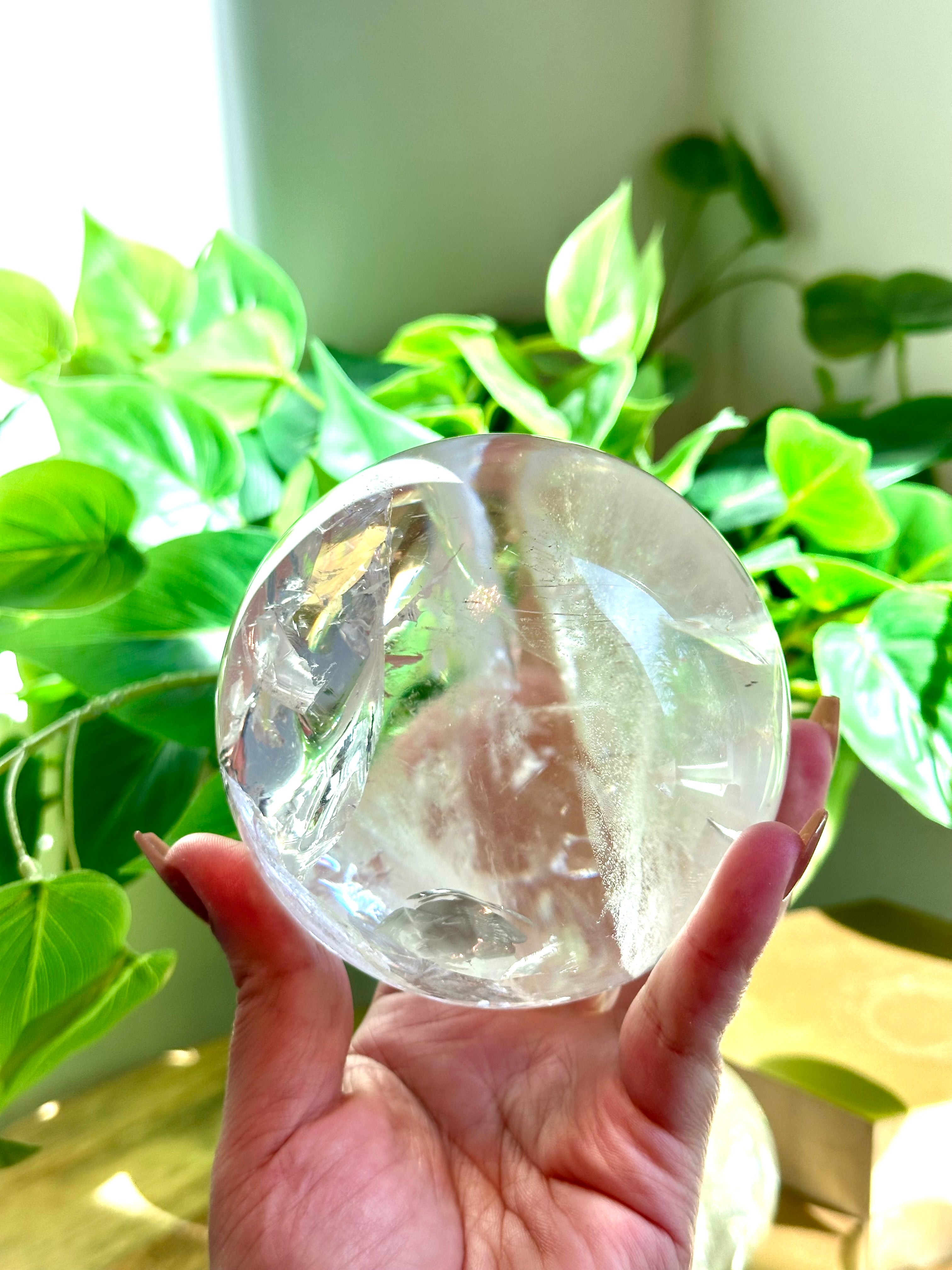 Grade AAA Extra Large Quartz Sphere full of Rainbows