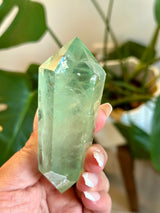 Fluorite Double Terminated Point with Custom stand. 256 gr.