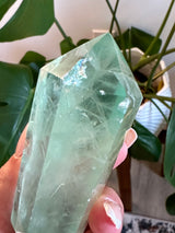 Fluorite Double Terminated Point with Custom stand. 256 gr.