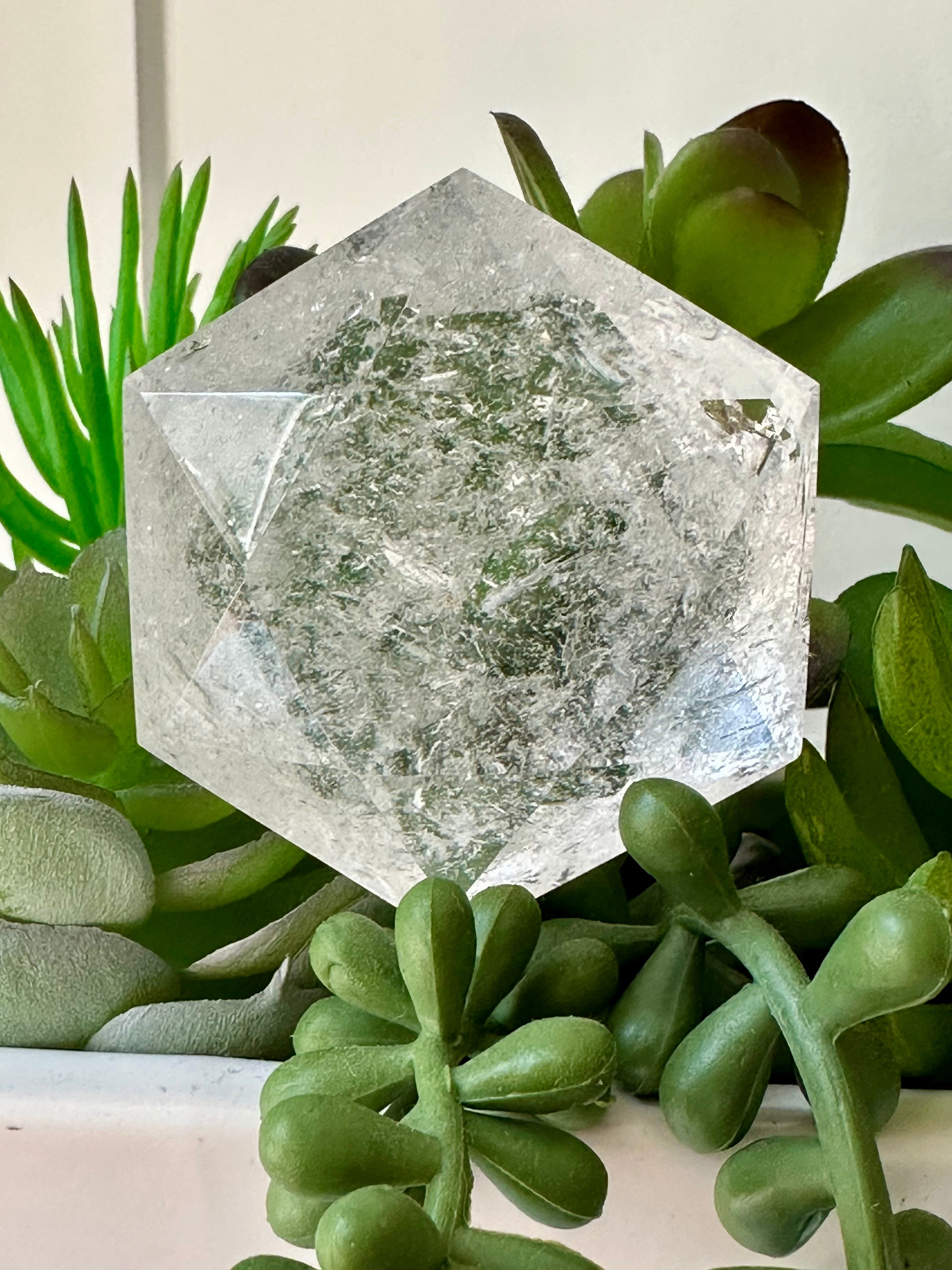 Genuine Clear Quartz Star of David. Medium Hexagon Sacred Geometry. 112gr.