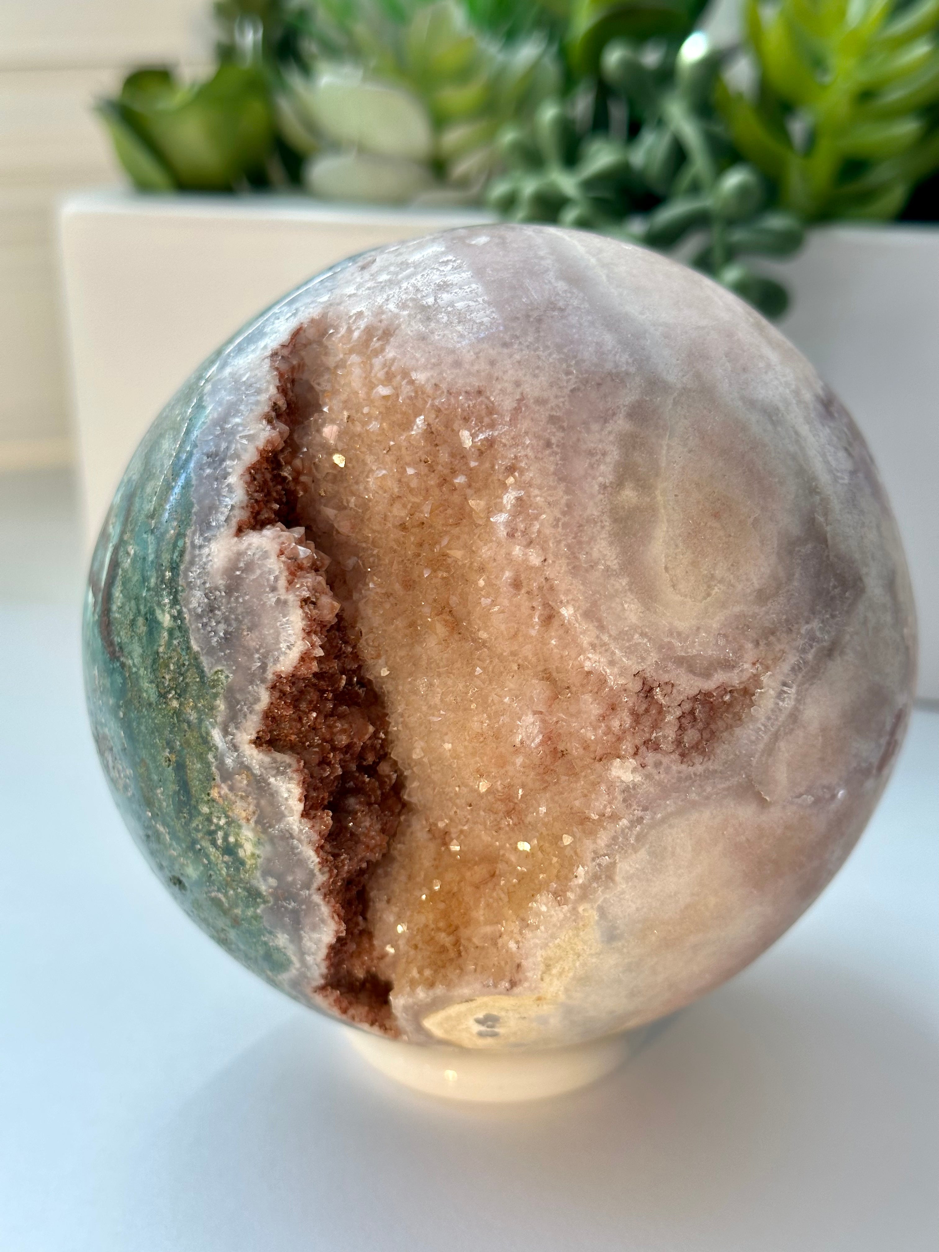 XL Pink Amethyst Sphere from Brazil. Over 2lbs. 101mm