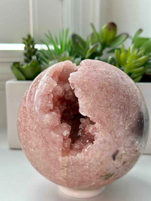 XXL Pink Amethyst Sphere from Brazil. Over 3lbs. 110mm.
