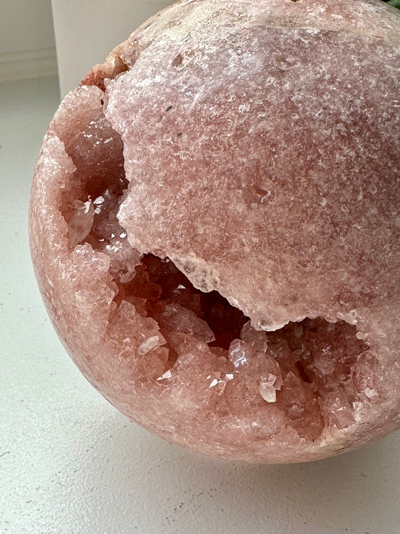 XXL Pink Amethyst Sphere from Brazil. Over 3lbs. 110mm.