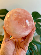 Exceptional Large Rose Quartz Sphere from Brazil. Over 2lbs.