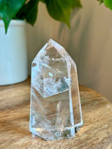 High Grade Quartz tower with Rare Rainbow Feather.