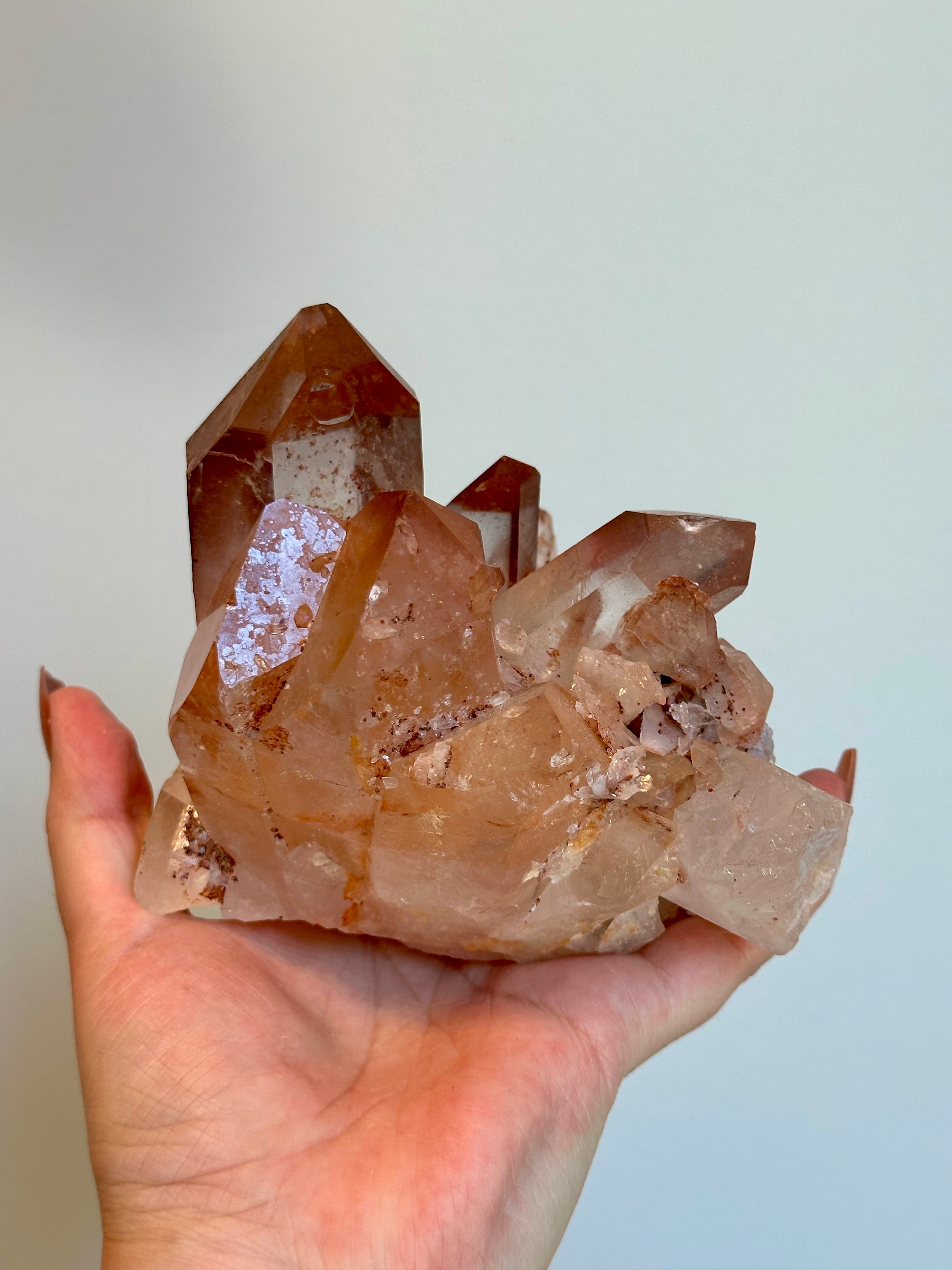 Rare Red and Pink Himalayan Quartz Cluster. 2lbs. 13oz.