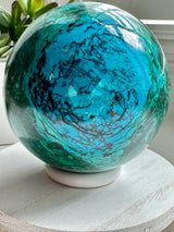 High Quality Large Chrysocolla sphere from Peru. 2lbs 6.7oz.