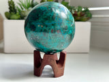 High Quality Large Chrysocolla sphere from Peru. 2lbs 10.8oz.