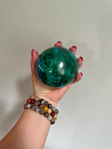 High Quality Large Chrysocolla sphere from Peru. 2lbs 6.7oz.