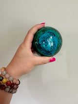 High Quality Large Chrysocolla sphere from Peru. 2lbs 6.7oz.