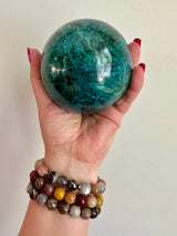 High Quality Large Chrysocolla sphere from Peru. 2lbs 6.2oz.