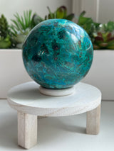 High Quality Large Chrysocolla sphere from Peru. 1lb 15oz.