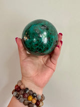 High Quality Large Chrysocolla sphere from Peru. 2lbs 10.8oz.