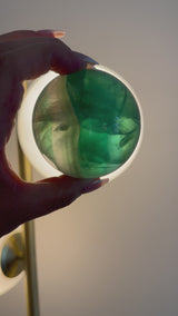 Gorgeous Emerald Green Fluorite Sphere. 65mm.