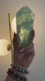 Extra Large Rare Fluorite Double Terminated Point with Cubic phantoms. Custom stand included. 1lb.14oz.