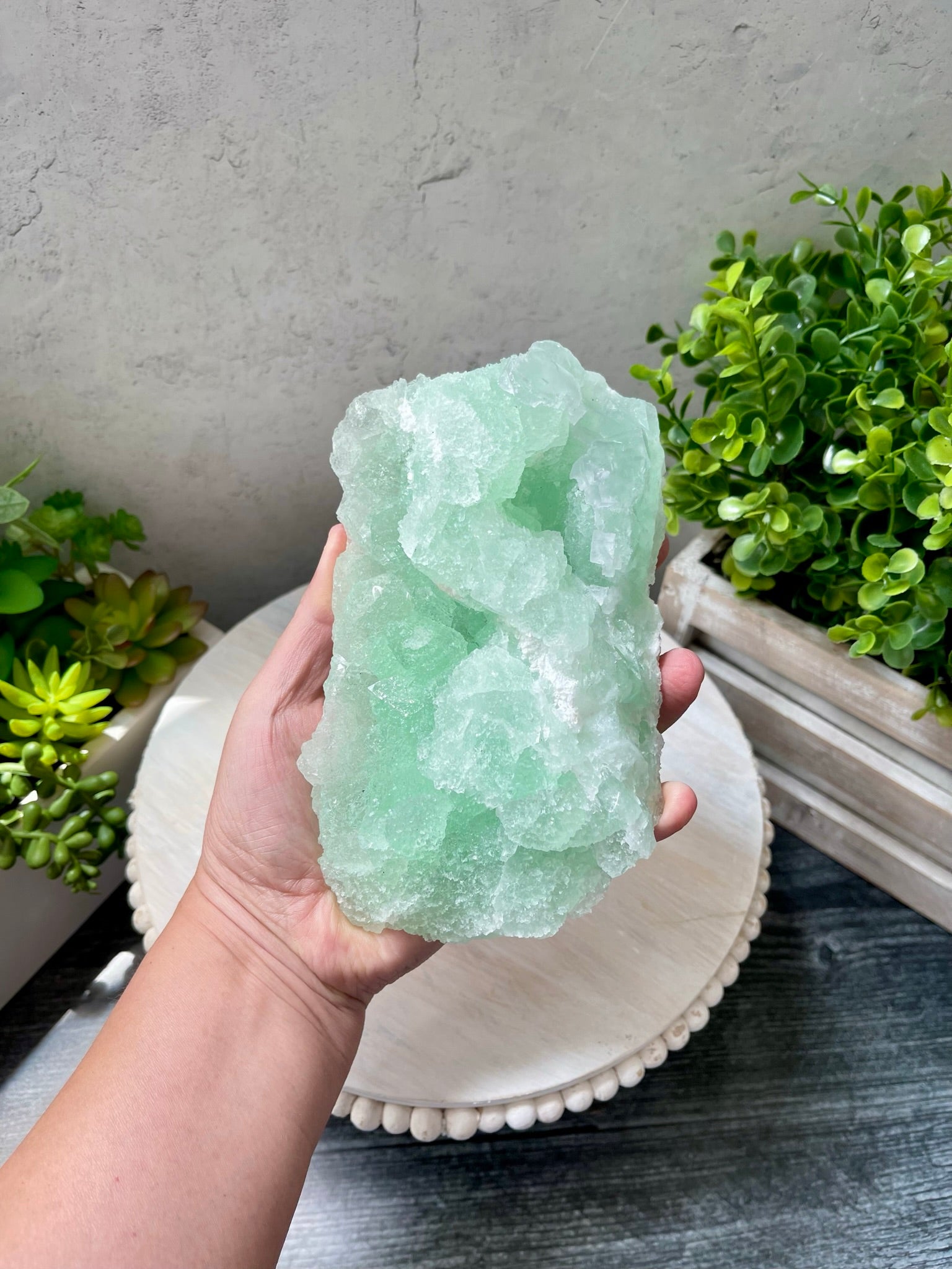 Large Mint green Natural Fluorite Cluster