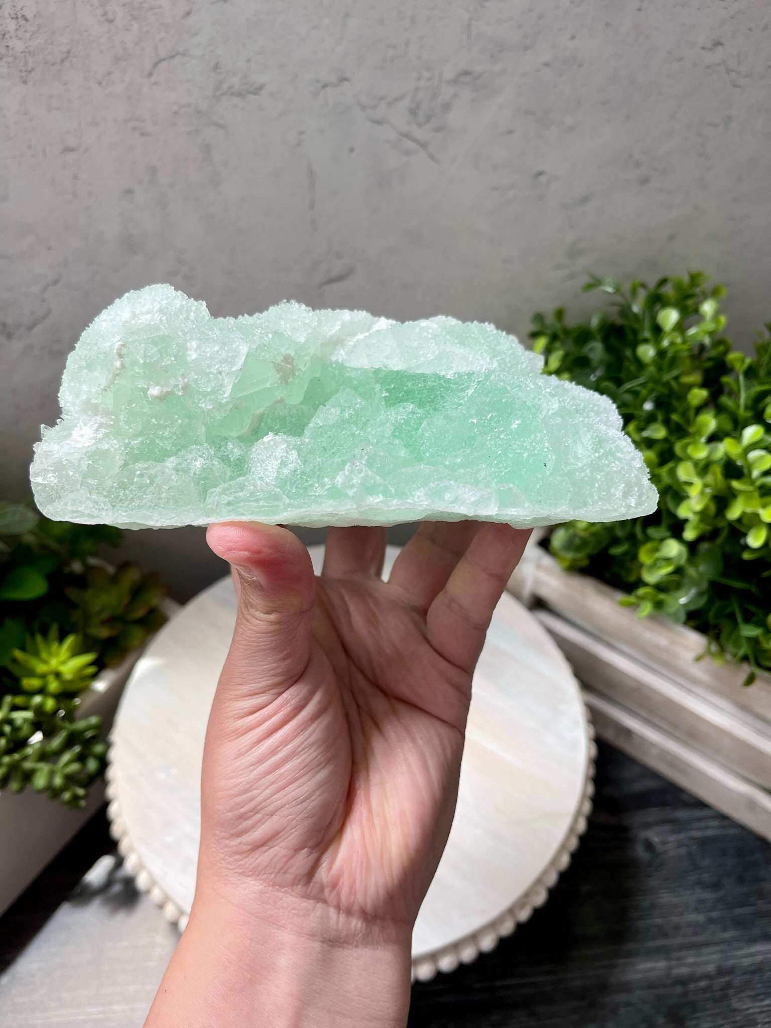 Large Mint green Natural Fluorite Cluster