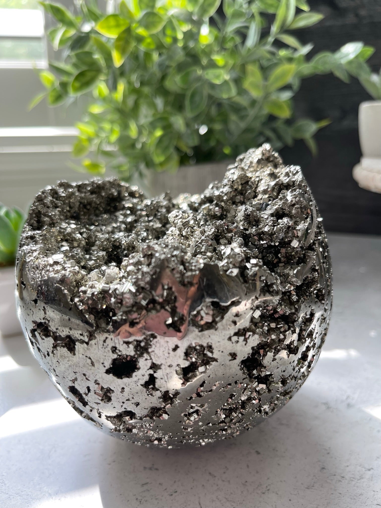 Stunning Extra Extra Large Pyrite Sphere from Peru