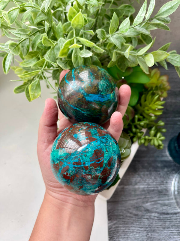 Large Chrysocolla Spheres from Peru