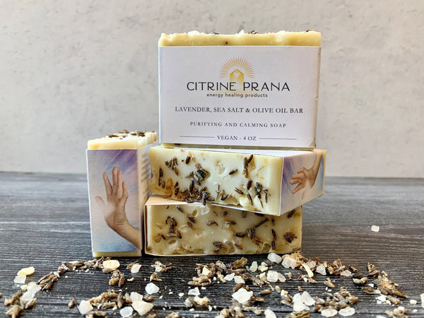 Lavender Healing Soap Bars. Natural and organic soap bar to cleanse and protect your aura.