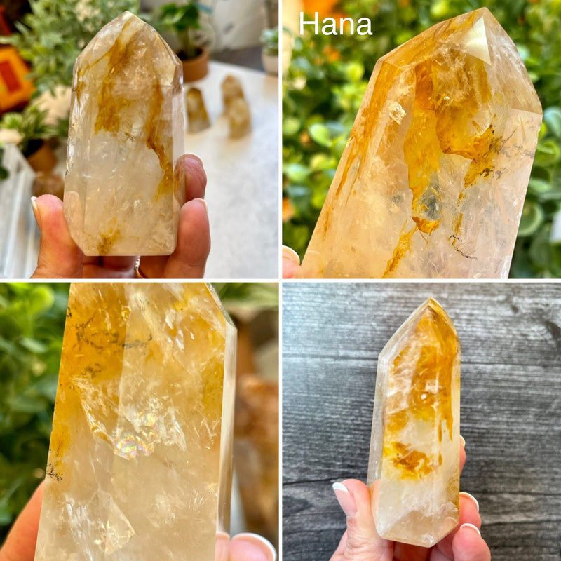 Golden Healer Towers. Hematoid Quartz Generator Points from Brazil