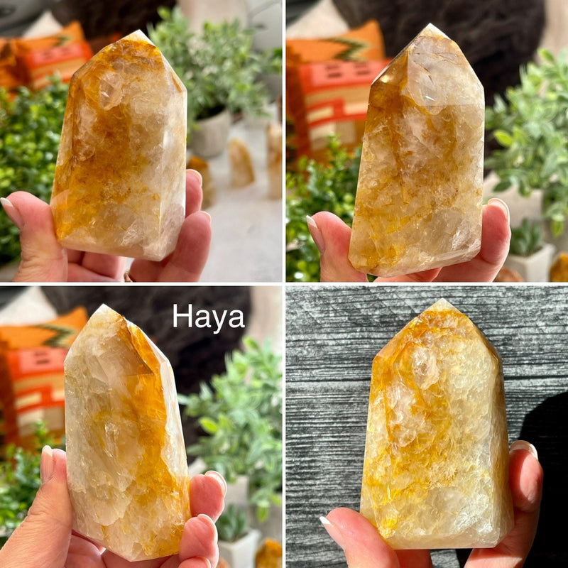 Golden Healer Towers. Hematoid Quartz Generator Points from Brazil