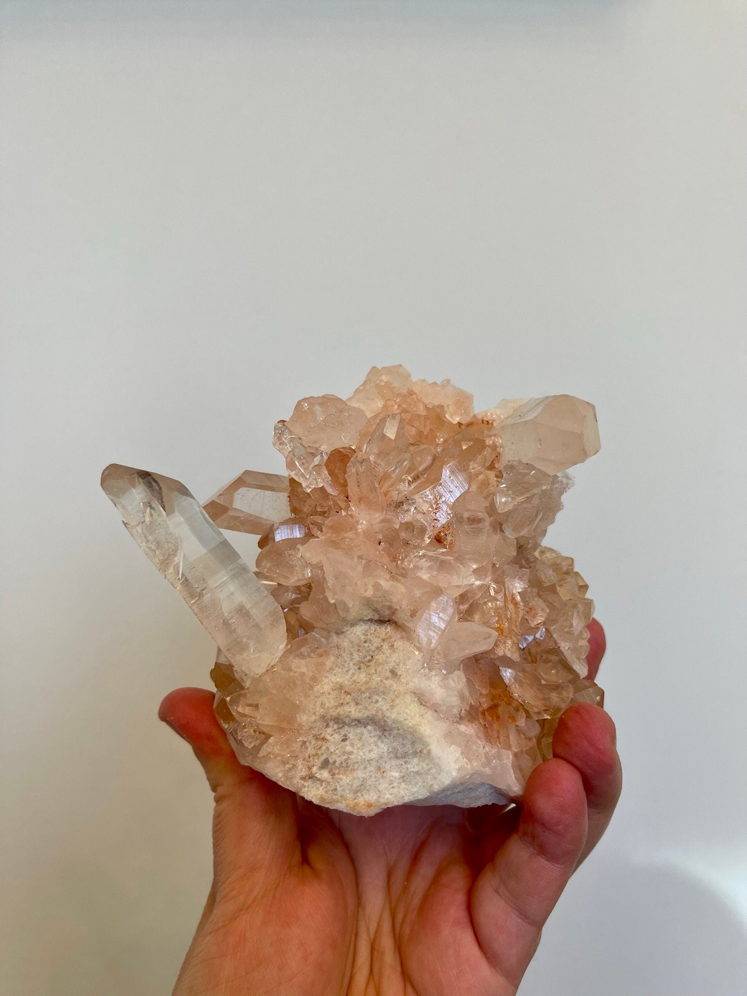 High Grade Pink Samadhi Himalayan Quartz Cluster from India