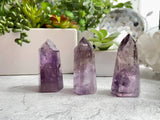 Grade AAA Amethyst Towers, Polished Gemmy Brazilian Amethyst Towers with phantoms and rainbows