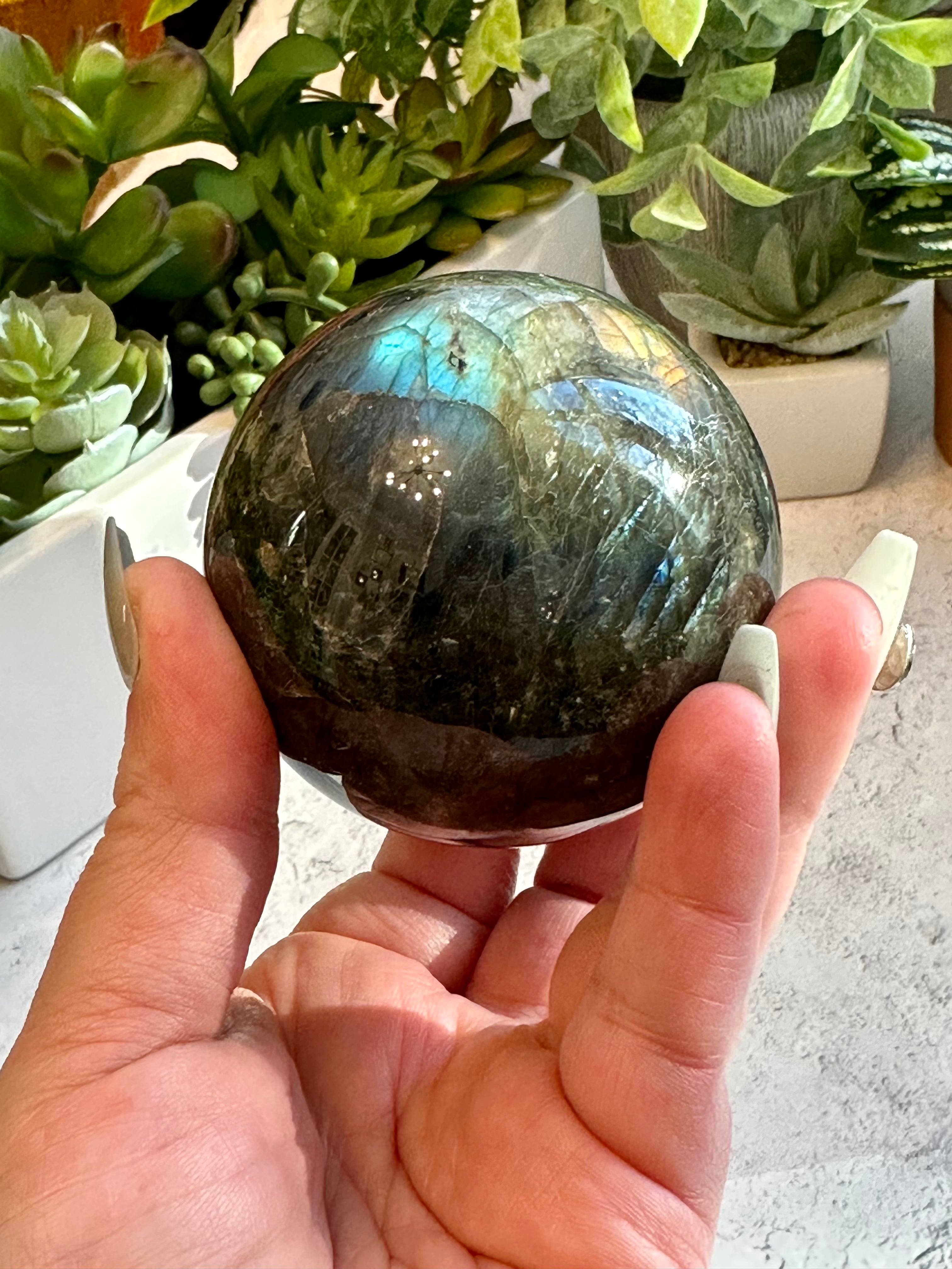 Labradorite spheres from Madagascar