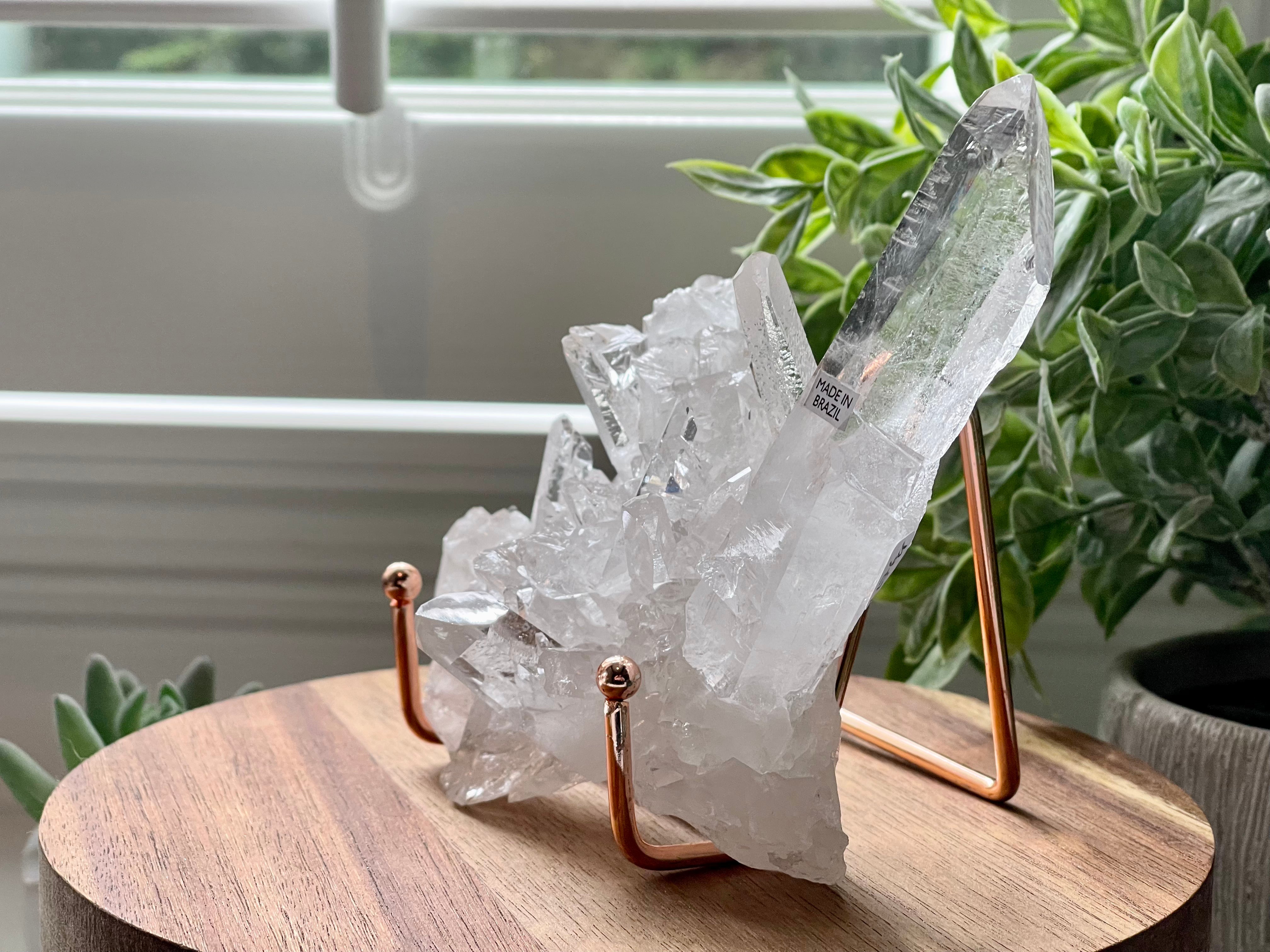 Rose Gold Crystal stands. Display for crystal clusters and slabs