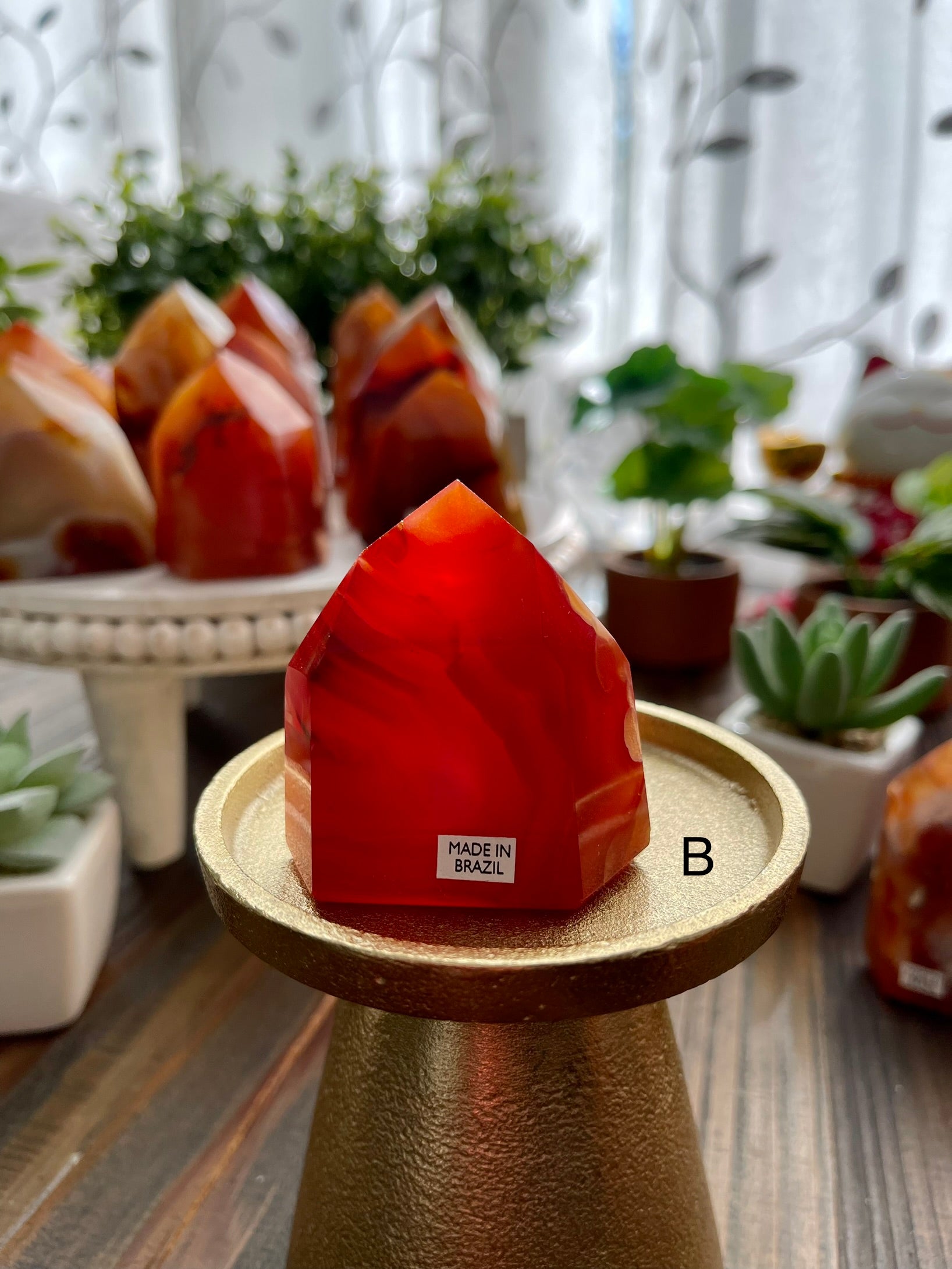 Carnelian Polished Towers from Brazil