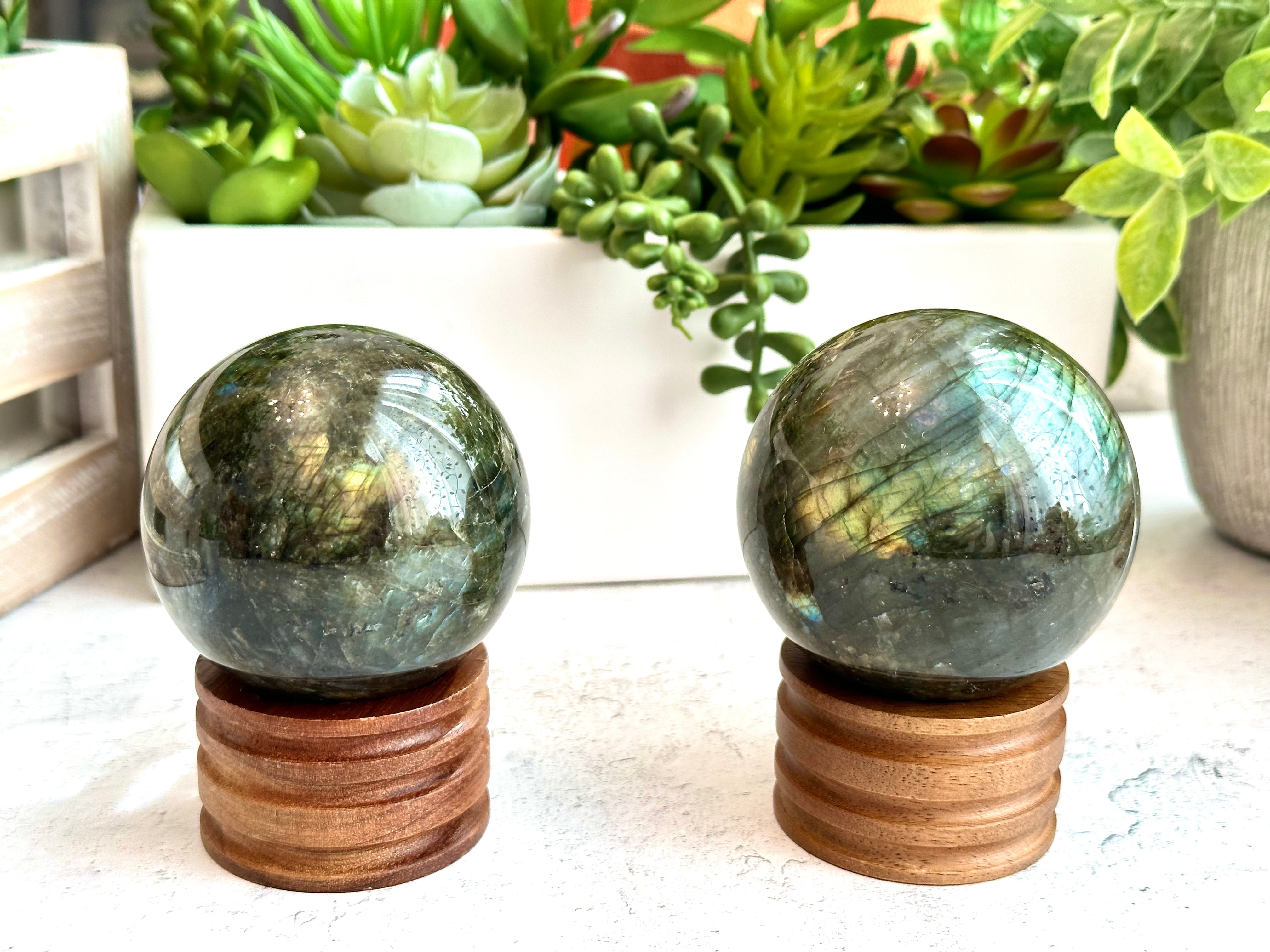 Labradorite spheres from Madagascar