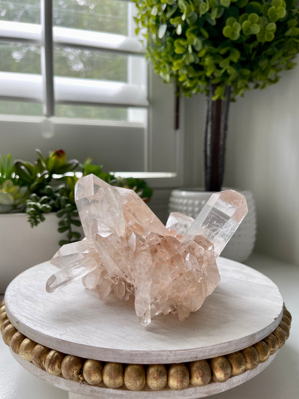 Pink Himalayan Quartz Cluster. High grade Samadhi cluster from India. 656gr.