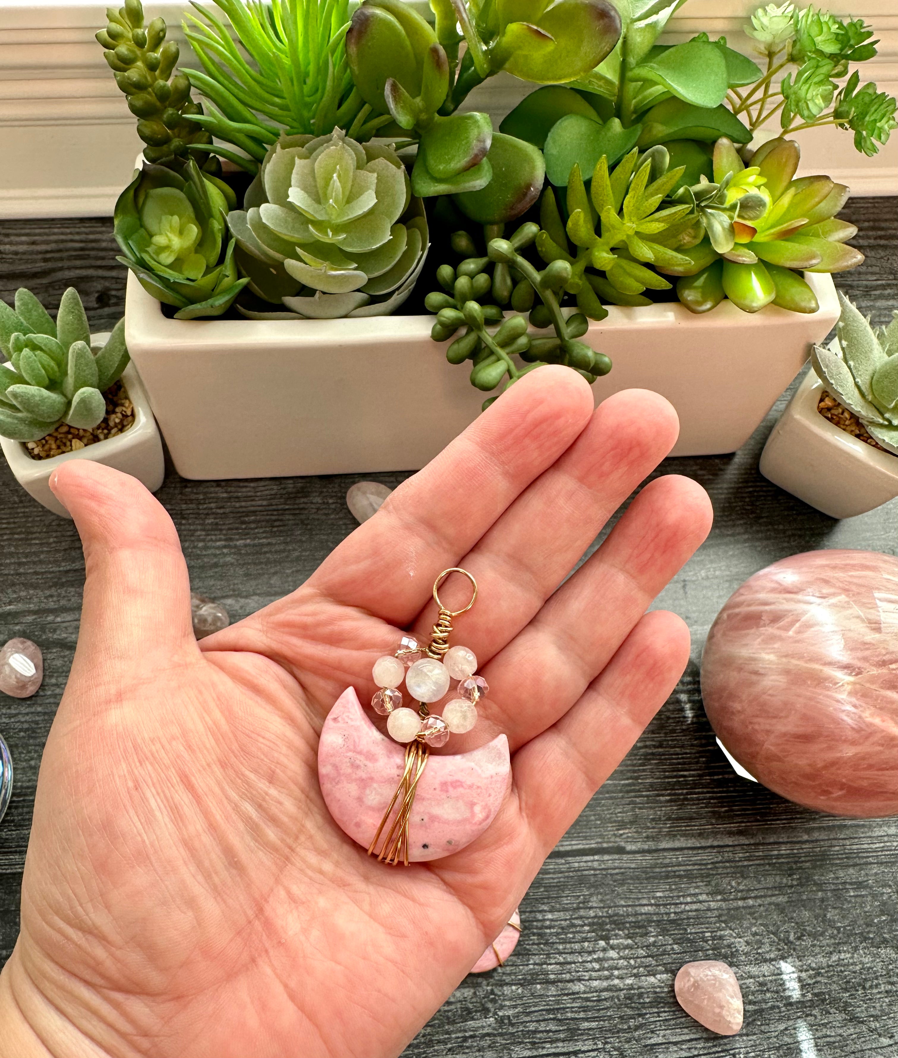 Rhodonite Hand-Wired Pendants