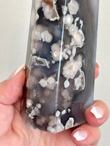 Black Flower Agate tower from Madagascar. Goregous large Flower Agate Tower.