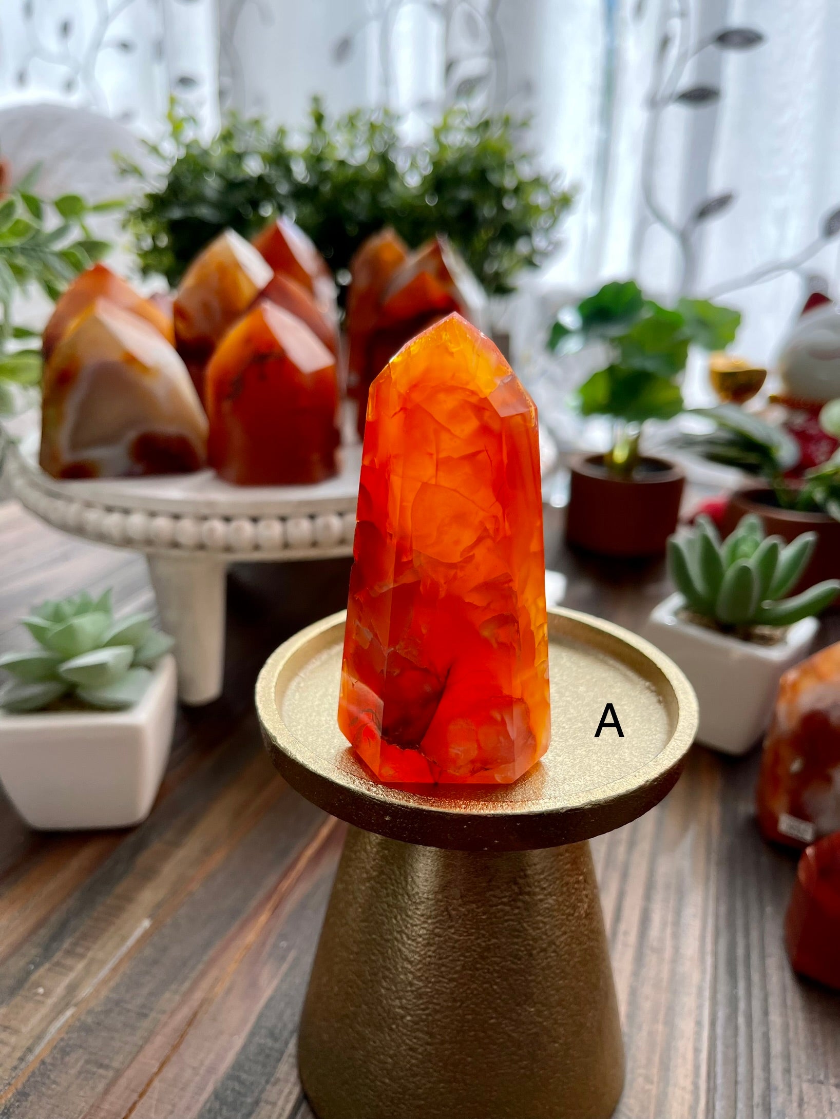 Carnelian Polished Towers from Brazil