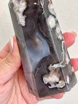 Black Flower Agate tower from Madagascar. Goregous large Flower Agate Tower.