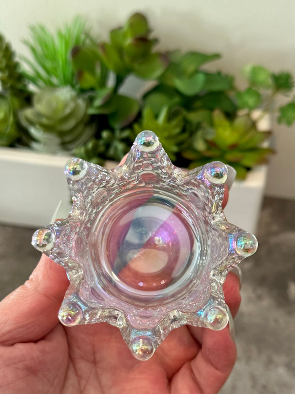Crystal Crown Sphere Stands. Aura Crown Glass Sphere Display Holders