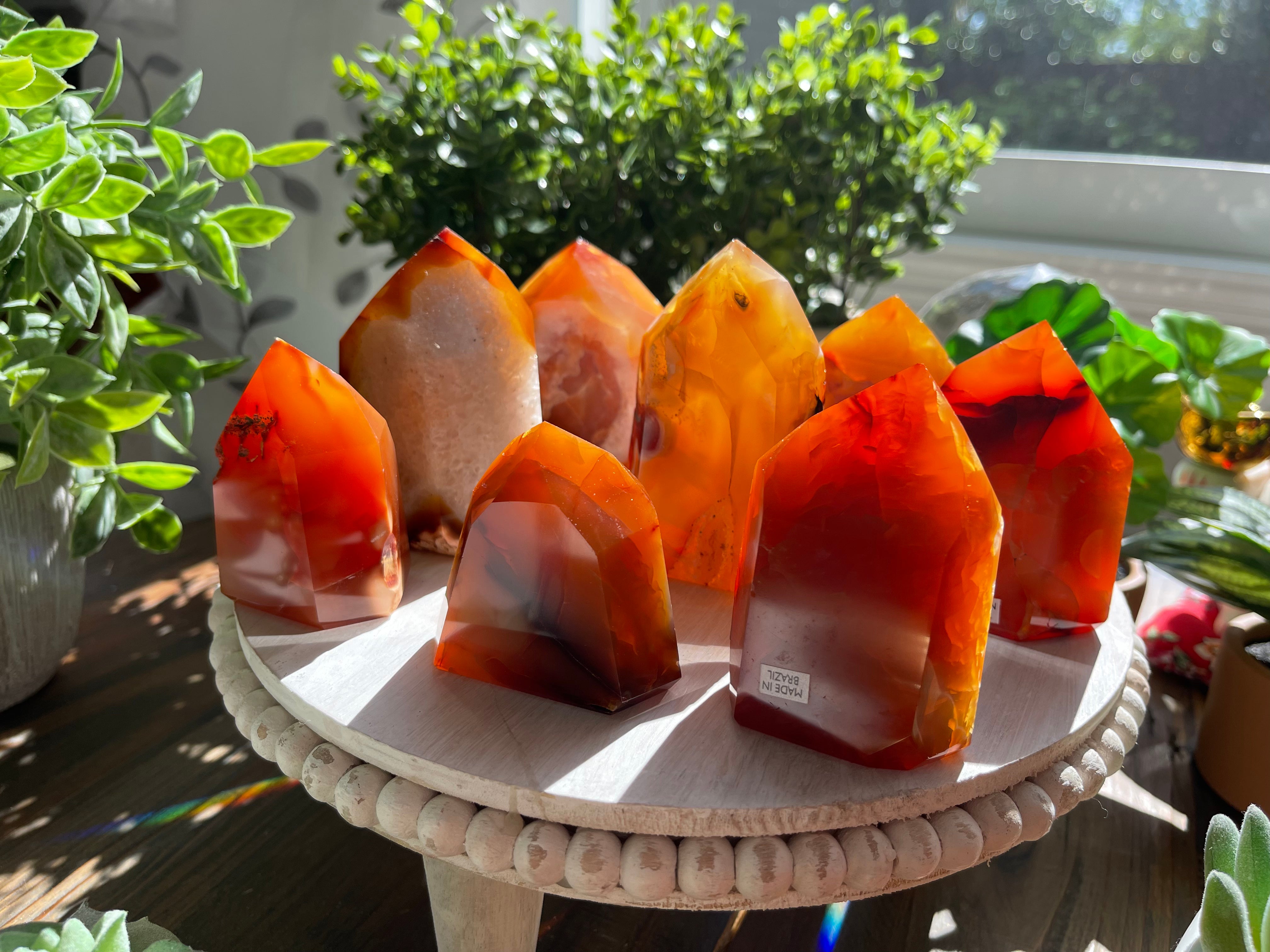 More Carnelian Polished Towers from Brazil