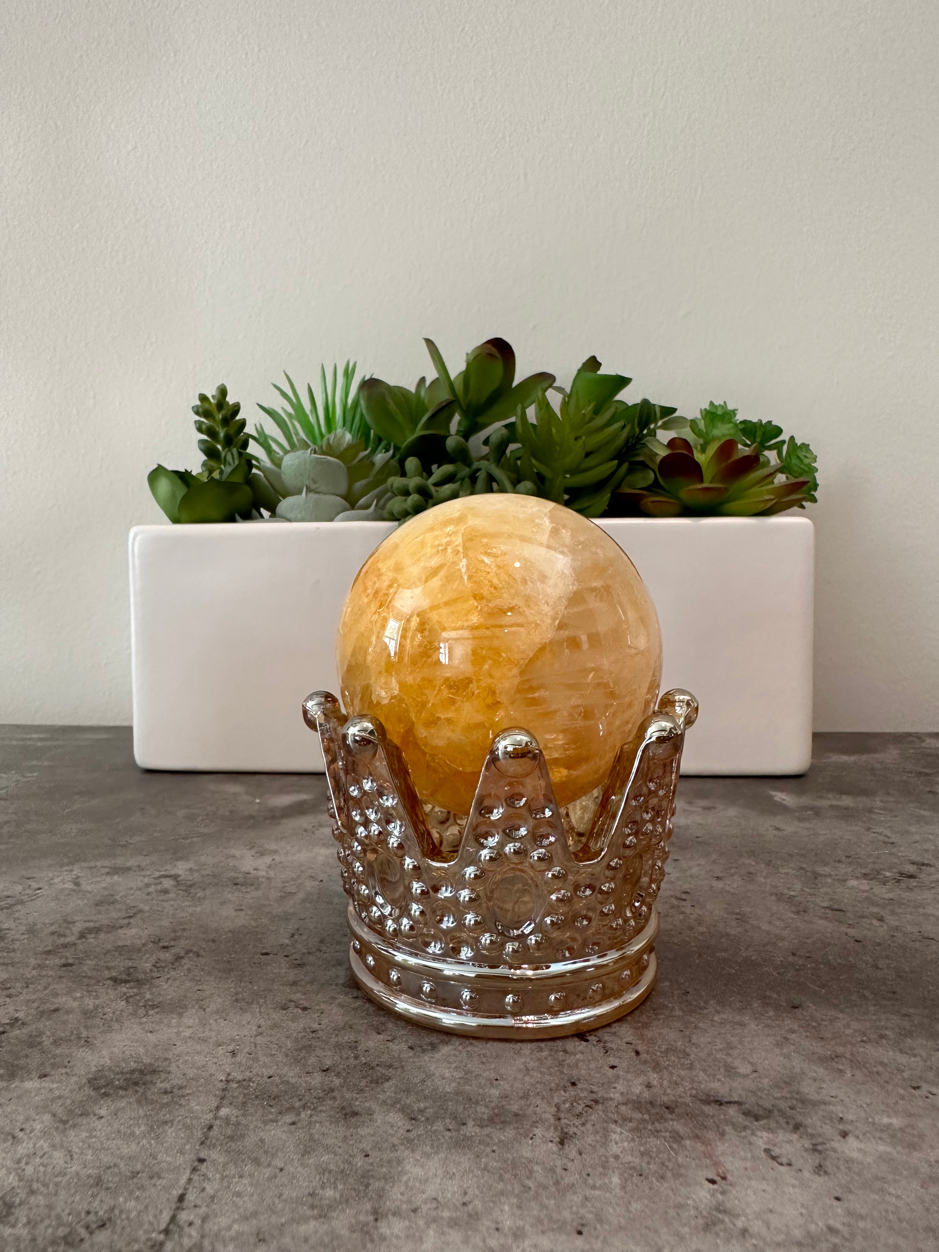 Crystal Crown Sphere Stands. Aura Crown Glass Sphere Display Holders