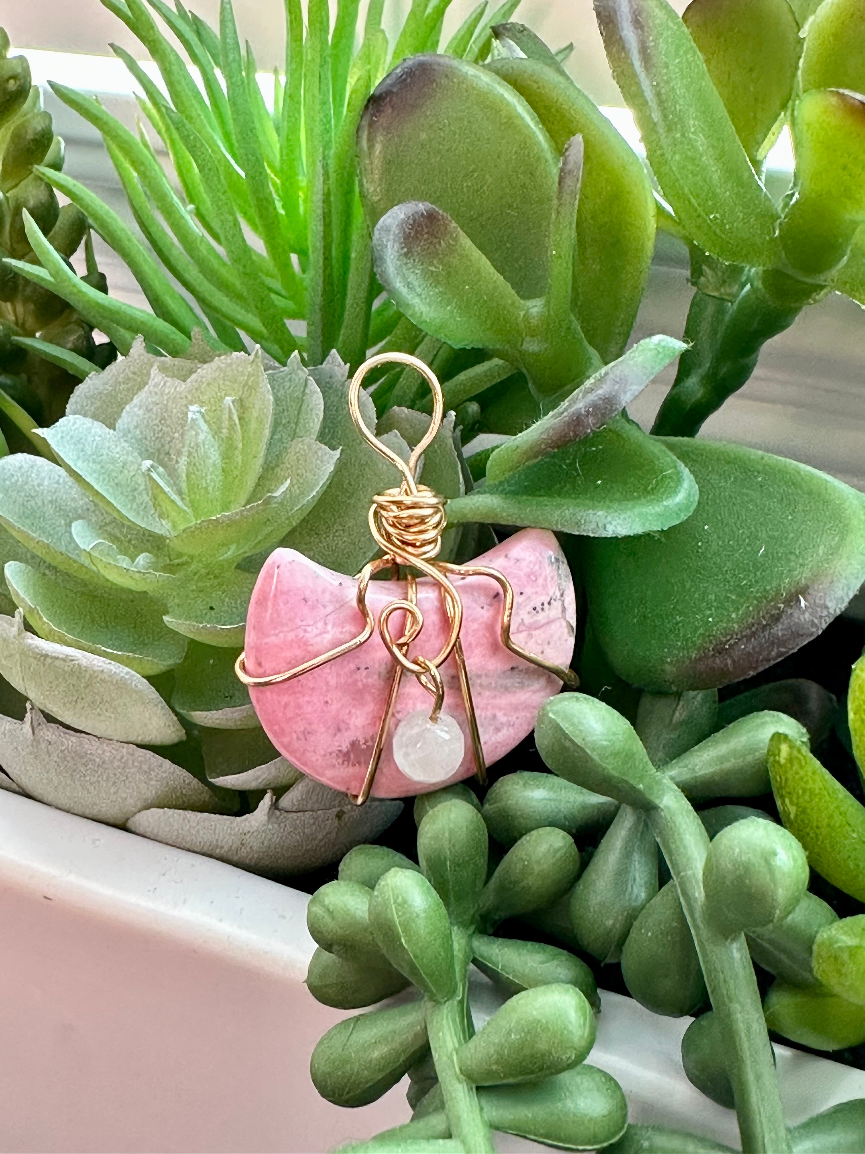 Rhodonite Hand-Wired Pendants