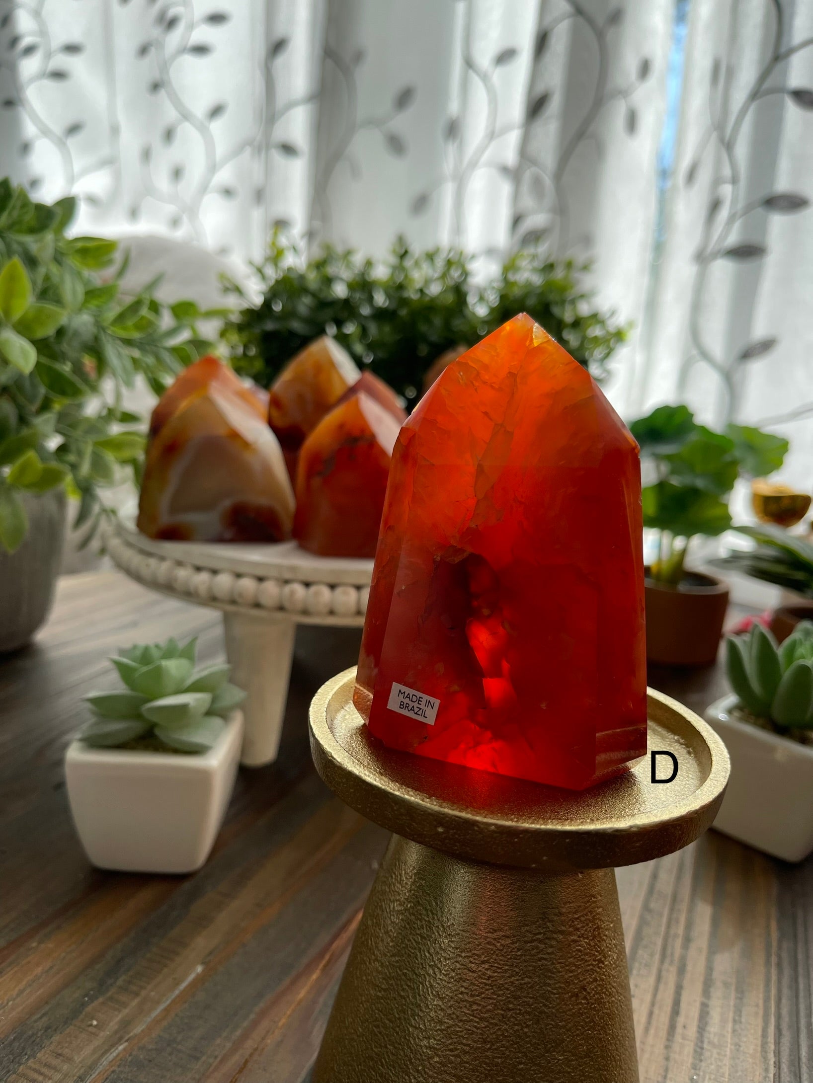 Carnelian Polished Towers from Brazil